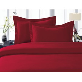 Elegance Linen 1500 Thread Count Wrinkle Resistant Ultra Soft Luxurious Egyptian Quality 2pc Duvet Cover Set, Solid, Twin/XL, Burgundy