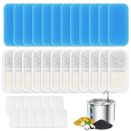 12 Packs Replacement Pet Water Fountain Filter Compatible with oneisall 67oz/2L Stainless Steel Cat Fountain Filters, Dog Water Fountain Foam Filter, Sponge Filter (White, 12)
