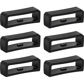 6Pcs Black 22Mm Watch Strap Holder Loop, Silicone Watch Band Keeper Retainer Fastener Ring Parts Smartwatch Accessories for Smartwatch Bands Smart Watch Band Wristband Replacement Smartwatch Bands