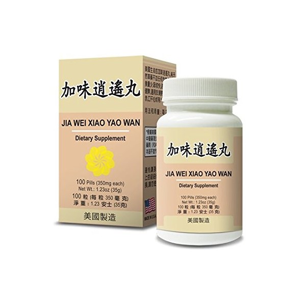 Qi Harmony Combo - Jia Wei Xiao Yao Wan Herbal Supplement Helps for Irritability Anger, Fatigue Abnormal Sweating 350mg 100 Pills Made in USA