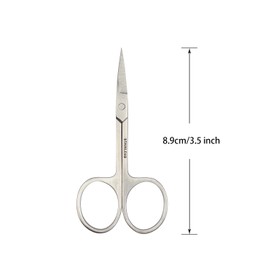 Cuticle Scissors Nail Sicssors for Eyebrow Eyelash Nose Hair Beard Dry Skin (Straight-A)