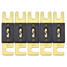 Bumbesti 40A ANL Blade Fuse Gold Plated ANL Fuse 40Amp Used for inverters and car Audio and Other high Current Applications 5 Pack