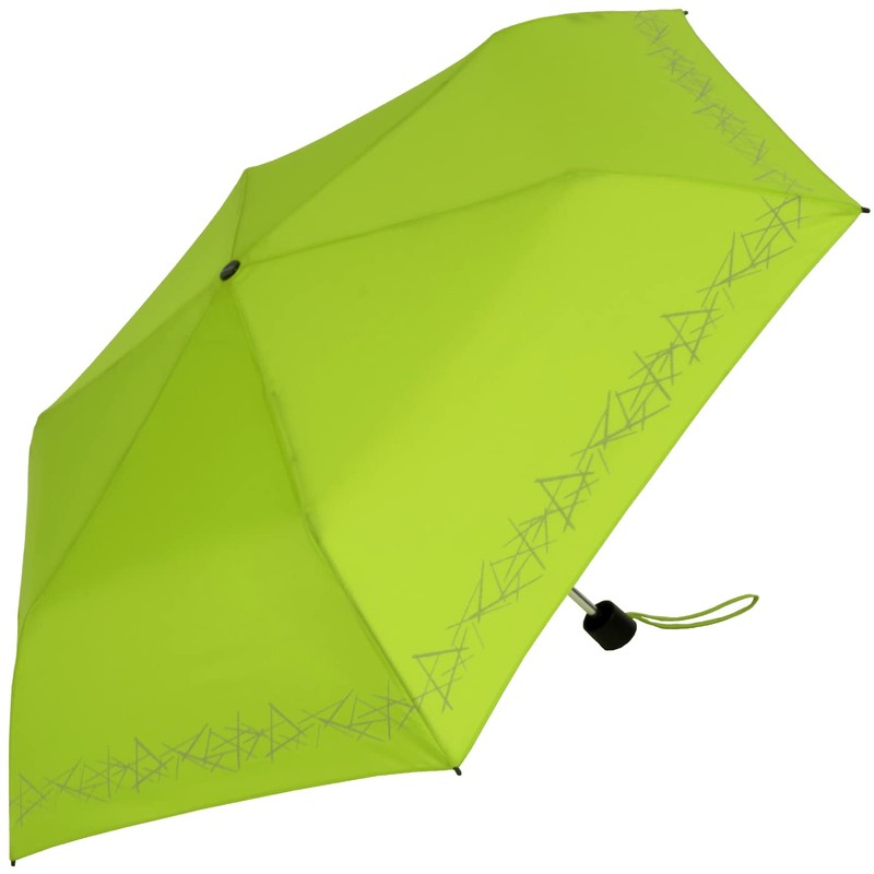 Knirps children's compact umbrella with reflective trim., lime