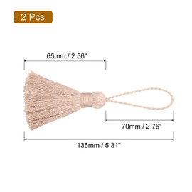 sourcing map Bookmark Tassels - 2Pcs 13.5cm/5.31" Soft Mini Tassel with Cord Loop for Keychain Bag Pendants Handmade DIY Crafts Accessory, Fresh Pink