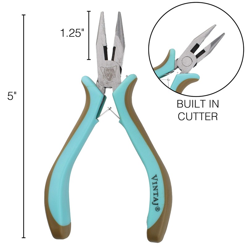 Vintaj Chain-Nose Pliers with Cutter and Ergonomic Grip, Jewelry Making
