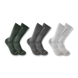 Carhartt Men's SC8023M Midweight Cotton-Tencel™ Comfort Crew Sock 3-Pack Large Assorted