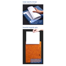 Vensool A4 Leather Clipboard Folder, Binder clipboard A4 Clip File, Leather Portfolio for Men and Women, Business Portfolio Binder, with 1 Pen Holder & Document Sleeve, Notepad Clipboard (Brown)