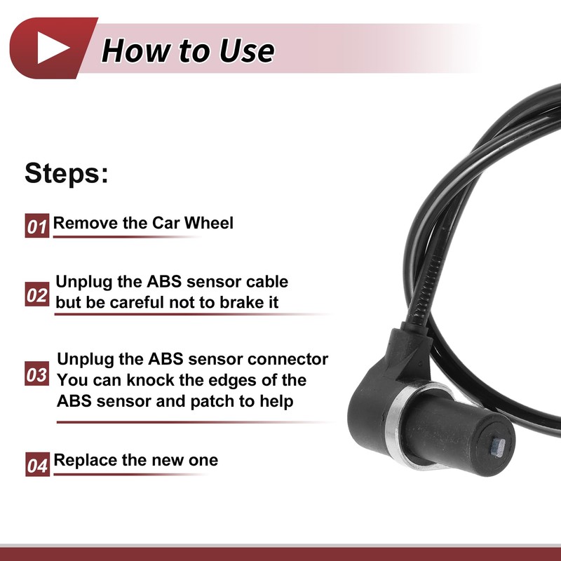 HEROFFIX ABS Wheel Speed Sensor Rear Right ABS Sensor Anti-lock
