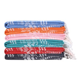 Organix 100% Cotton Turkish Fouta Beach Towel, 12 Pack, 28"x60", Sand Free Quick Dry Swim Towel, Extra Large Light Travel Towel for Adults, Soft Durable Absorbent - Multicolor