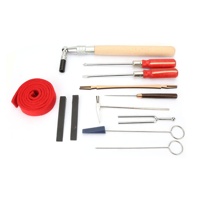 13pcs Piano Tuning Maintenance Tools Kit Screwdriver Wrench Hammer with