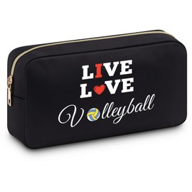 Baipilu Volleyball Gifts for Women Makeup Bag Volleyball Inspirational Gifts for Women Cosmetic Bag Volleyball Stuff Accessories for Sport Volleyball Lovers Player Women Female Christmas Birthday Gift