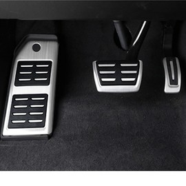 kashaipu Stainless Steel Pedal Cover Kit Compatible with Q7 Q8 SQ7 SQ8 2017-2024, and Cayenne Touareg 2019-2024, No Drill Footrest Gas Brake Pedals 3Pcs Set