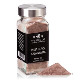 The Spice Lab Kala Namak Black Salt - Indian Himalayan Salt in French Jar - Pure Vegan Kala Namak Seasoning for Tofu Scramble - Natural Egg Taste, Gluten-Free