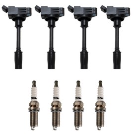 TRQ Ignition Kit Ignition Coil Spark Plugs Compatible with 2016-2017 Lexus GS200t 2018-2019 GS300 IS200t IS300 2015-2017 NX200t 2018-2021 NX300 RC200t 2018-2020 RC300