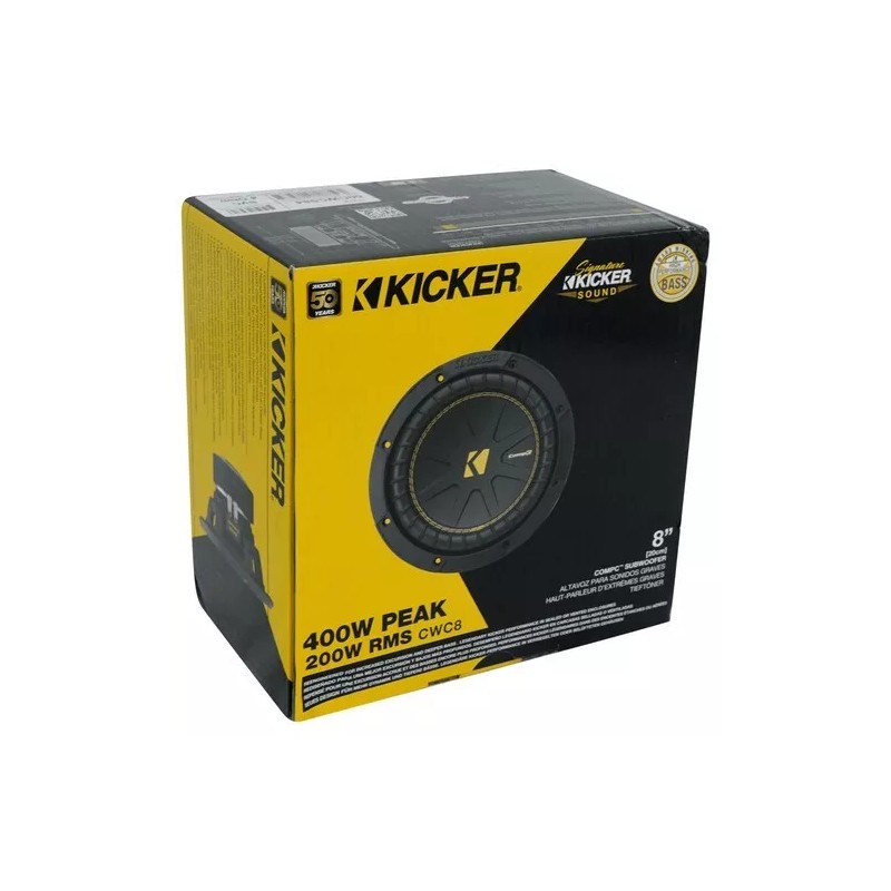 KICKER 50CWCD84 / CompC 8" (DVC) DUAL VOICE COIL 4-OHM