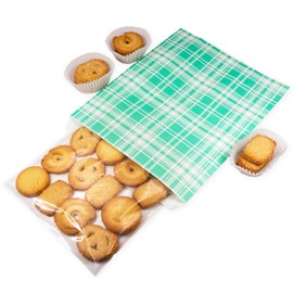 888 Display USA, Inc 100 pcs of 6” x 9” Plaid-Green Paper Gift Bags – Shopping/Sales/Tote Bags