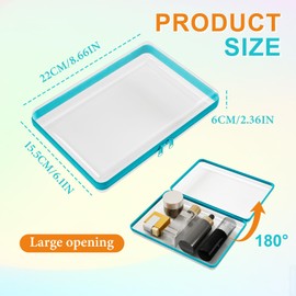 Stuffygreenus 6 Pcs Clear Hard Zipper Case Hard-Sided Premium Storage Case Plastic Clear Hard Shell Zipper Pouch Portable Travel Organizer Box for Building Blocks Puzzles Cosmetics Makeup Pencil (M)