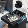 ADORNEVE Nightstand with Charging Station and LED Lights,Night Stand with