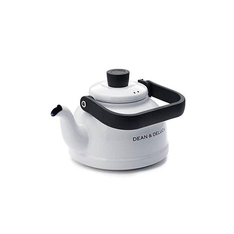 DEAN & DELUCA Enamel Kettle, White, 0.4 gal (1.6 L),