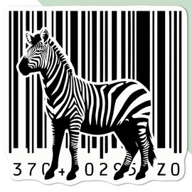 Medium 100mm 'Barcode Zebra Stripes' Permanent Sticker Decal for Cars/Windows/Bins/Walls etc (DW00120421)