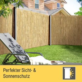 Sol Royal premium SolVision S36 reed mat for balcony, or wind protection, reed mat as privacy screen, natural thick reed, various sizes.