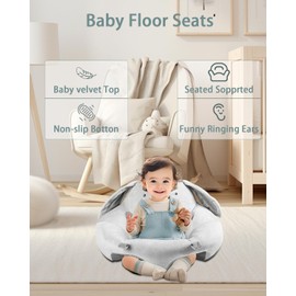 3-in-1 Baby Play Mat, Baby Seats for Infants for Sitting Up, Tummy Time Mat with 5 Detachable Toys, Baby Activity Gym & Playmats for Babies 0-6 6-12 Months, Newborn Baby Shower Gifts