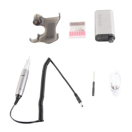 Nail Grinding Machine Powerful 4000mAh Long Lasting LED Display Speed Adjustable Rechargeable Nail Art Tools Gray