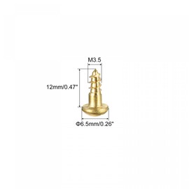 sourcing map Wood Screws M3.5 x 12mm Slotted Round Head Brass Self-Tapping Screw 50 Pcs