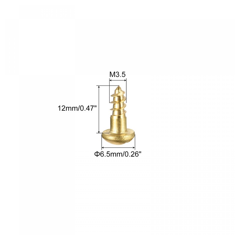 sourcing map Wood Screws M3.5 x 12mm Slotted Round Head
