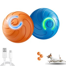 2PC Interactive Dog Ball, Smart Jumping Ball for Dogs, Shaky Balls Toy for Dogs/Cats, USB Rechargeable, Automatic Rolling with Lights