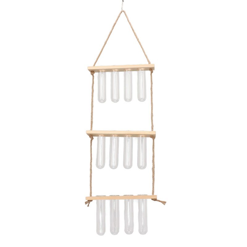 3 Tiered Wall Hanging Plant Terrarium with 12 Test Tubes