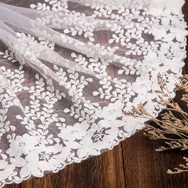 5 Yard Vintage Embroidered Lace Trim Lace Trim Decorative Ribbon Lace Border Decorative Ribbon Lace Fabric for Sewing Bridal Veils Petticoats Wedding Dress Wedding Decoration 32 cm Width, A White
