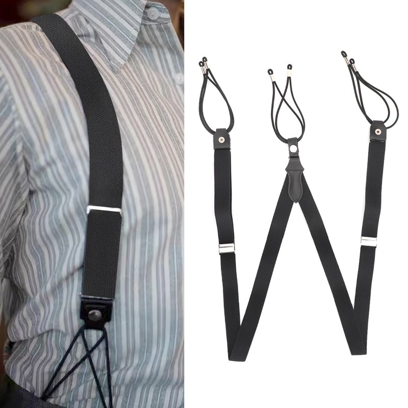 Y shaped Suspenders High Elastic British Gentleman Style Retro Retractable