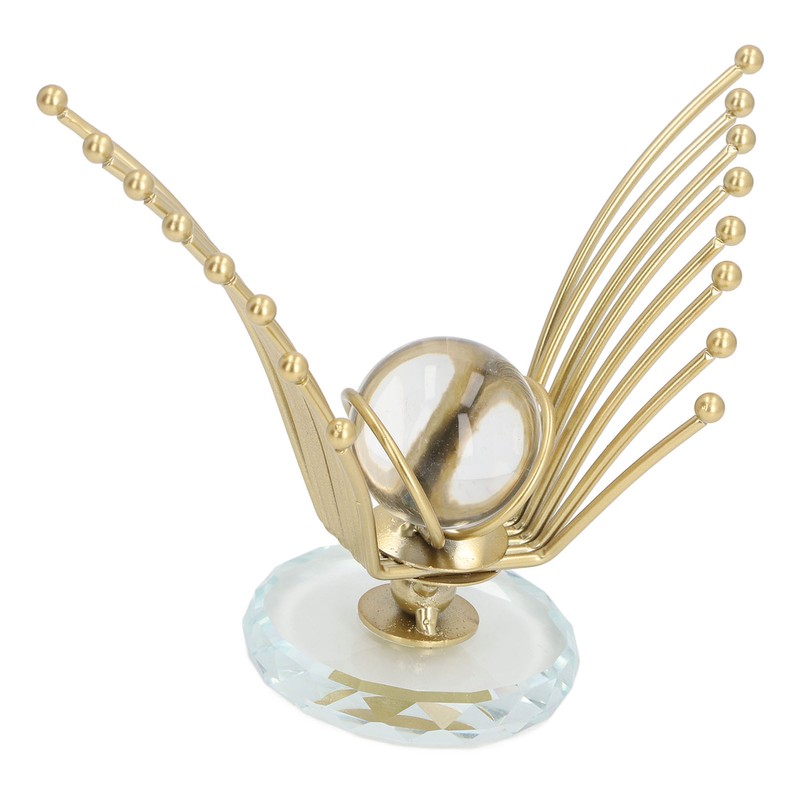 Flying Eagle Statue Modern Abstract Metal Eagle Crystal Ball Figurine