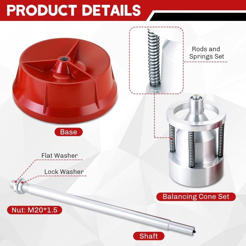 weyleity Portable Wheel Balancer with Heavy Duty Hubs | Tire