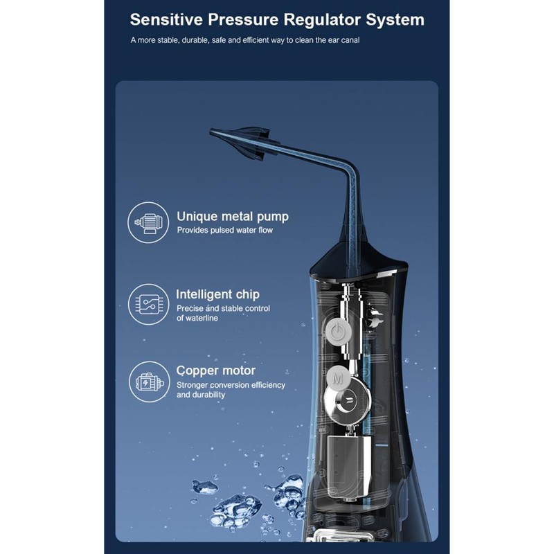 Water Powered Ear Cleaner IPX7 Waterproof 4 Cleaning Modes Portable