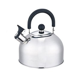 Whistling Kettle 2.5 Litre Stainless Steel Stovetop Kettle Camping Kettle Travel Kettle HTUK® (Silver)