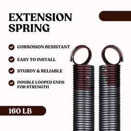 Heavy Duty Residential Garage Door Extension Springs 2-Pack (160 lbs.) Brown