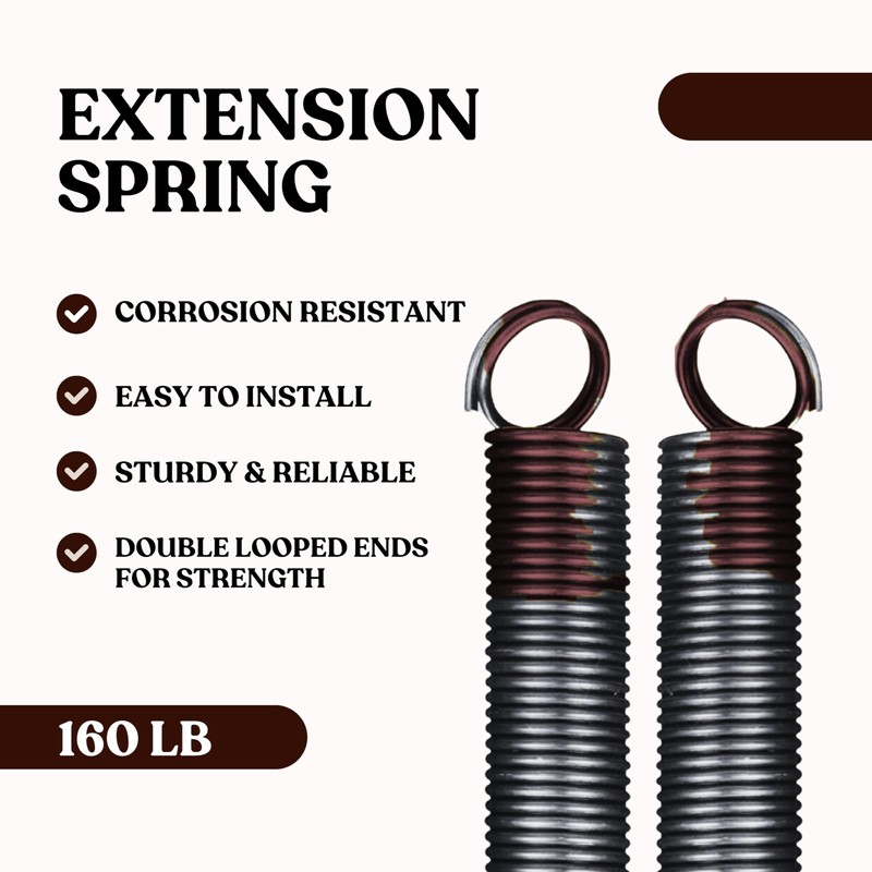Heavy Duty Residential Garage Door Extension Springs 2-Pack (160 lbs.)