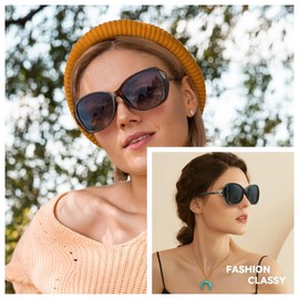 HAOLOTA Oversized Sunglasses Womens Polarized Trendy Sun Shades UV Protection