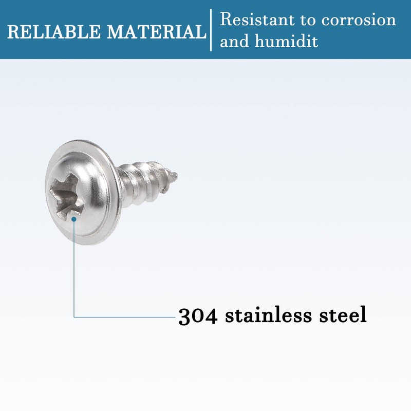 QUARKZMAN 2 x 6 mm Self-Tapping Screws x 50 Pieces