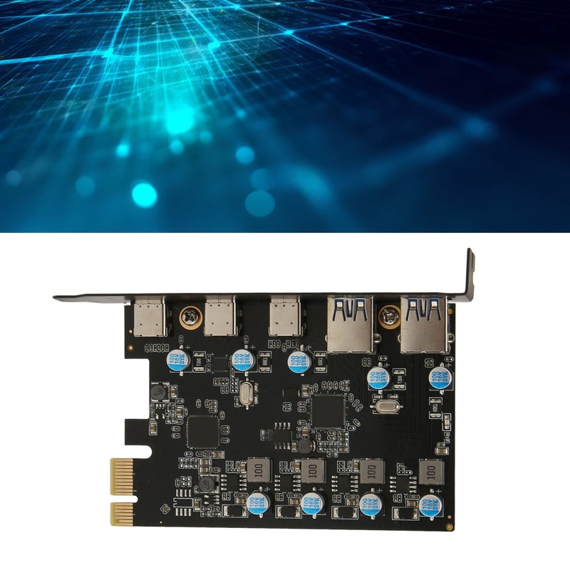 UP5300 5 Ports USB 3.1 PCIe Expansion Card 5Gbps Fast