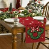 Seliem Merry Christmas Mouse Wreath Table Runner, Xmas Red Polka