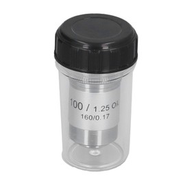 Achromatic Microscope Objective 100X High Power Microscope Lens Replacement Brass Chrome Plated Objective Lens for Student Experiment