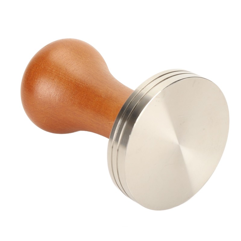 Coffee Tamper Solid Wood Handle Stainless Steel Easy to Use