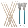 Drum Stick Brush Set Jazz Retractable Metal Wire 5A Rod
