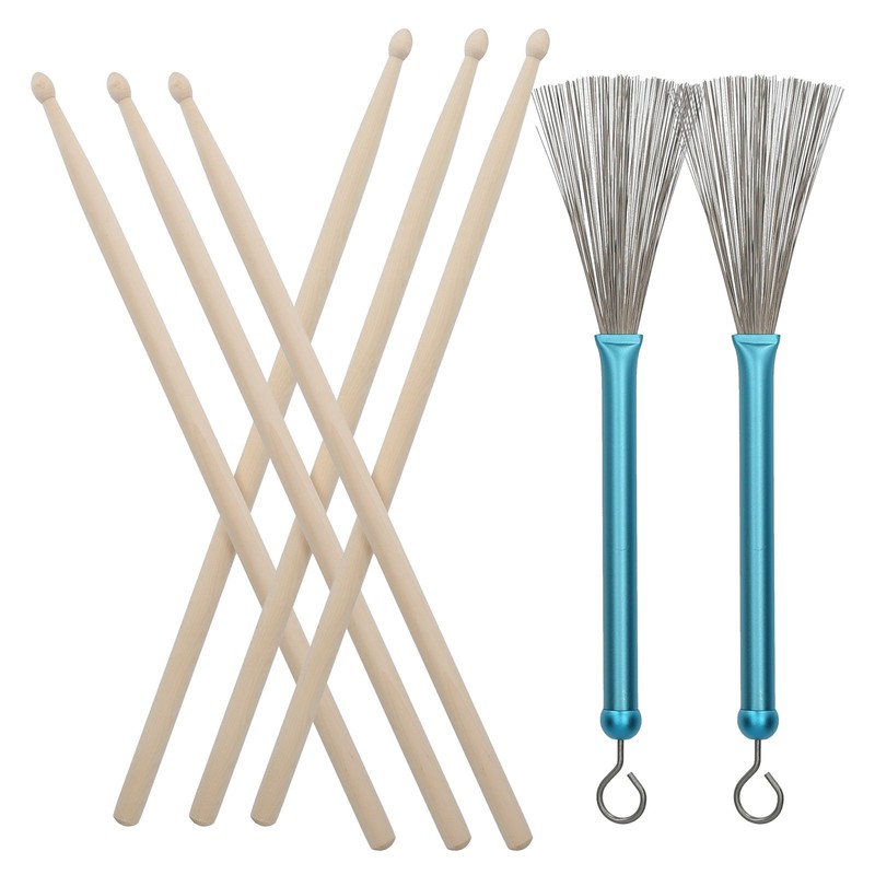 Drum Stick Brush Set Jazz Retractable Metal Wire 5A Rod