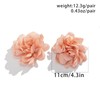 Exaggerated Satin Large Rose & Camellia Flower Earrings - Fluffy
