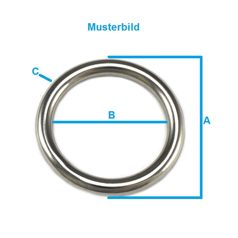 10 Round Rings 50 x 7 mm O-Ring Galvanised Steel