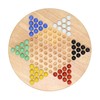 WE Games Solid Wood Chinese Checkers Set with Glass Marbles